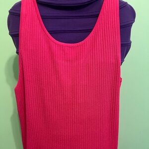 Jones New York Vibrant Pink Ribbed Tank Top